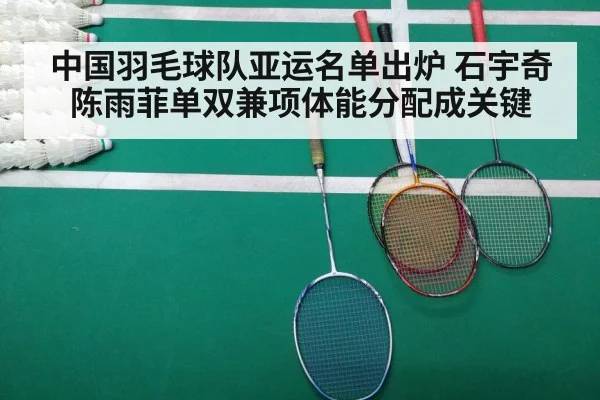 中国羽毛球队亚运名单出炉 石宇奇陈雨菲单双兼项体能分配成关键